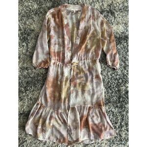 Maurice's Pink Orange Sheer Kimono Duster Sz XS